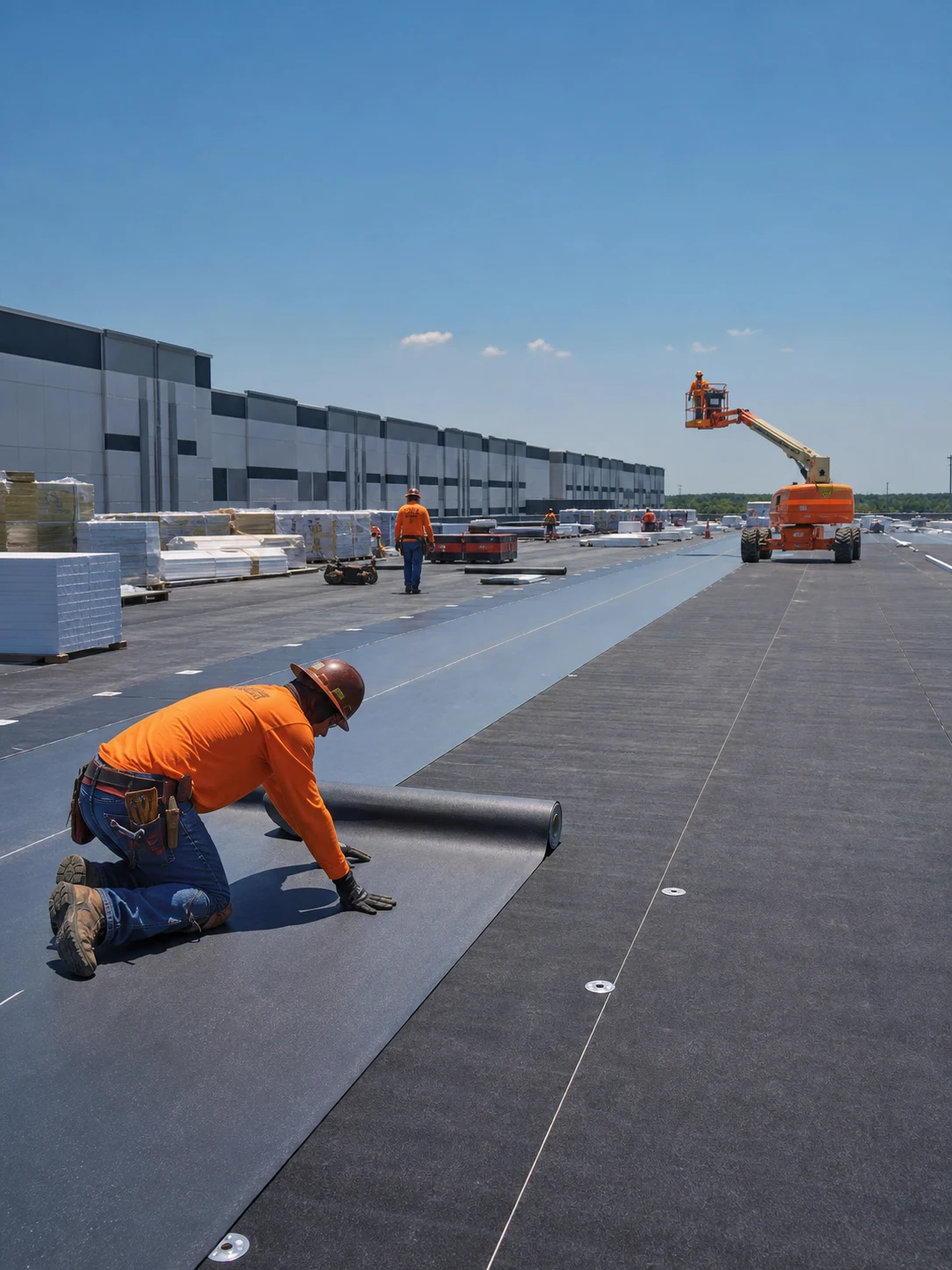 Commercial roof system installation