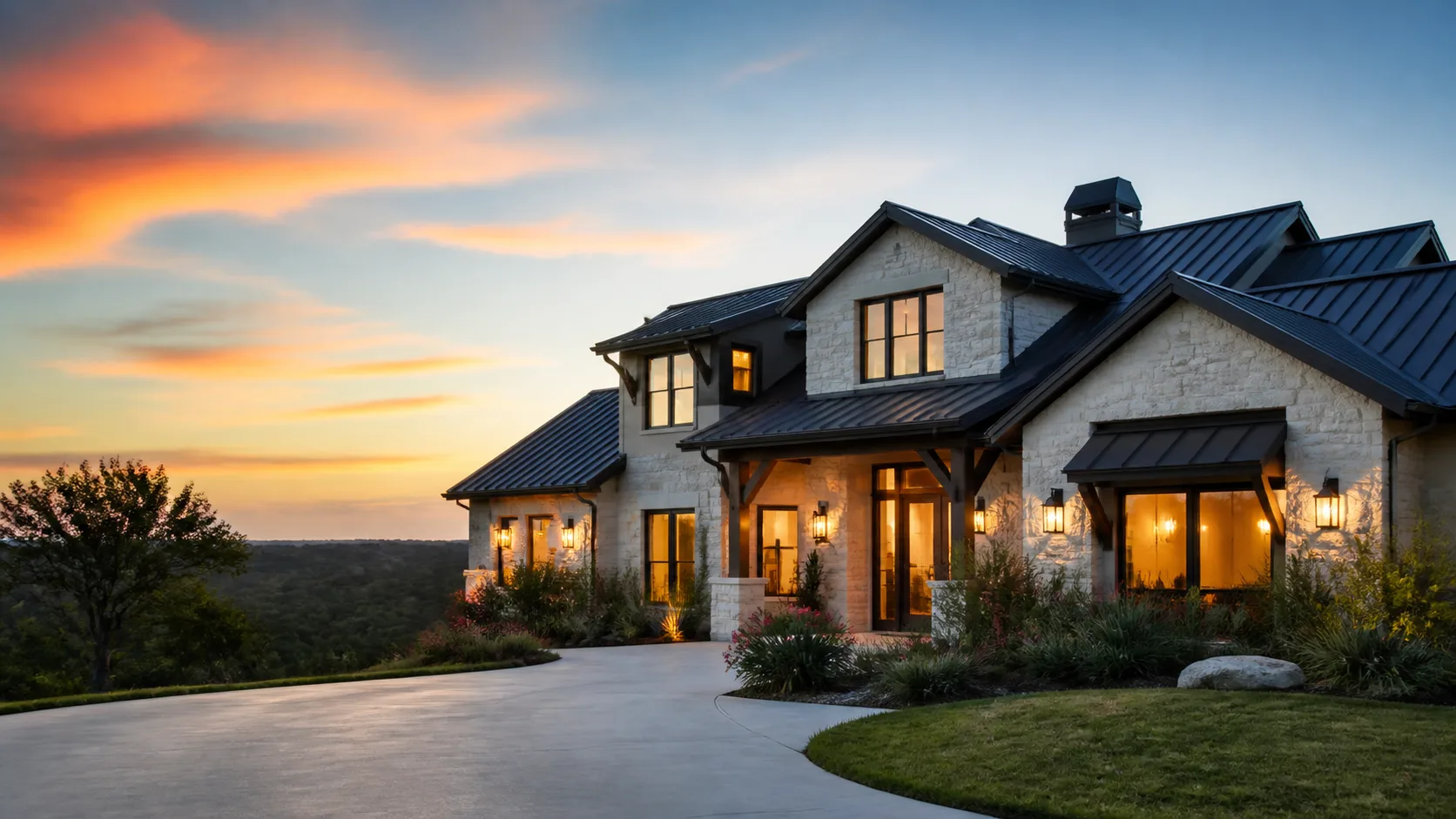 Finished architectural roof on a Central Texas home