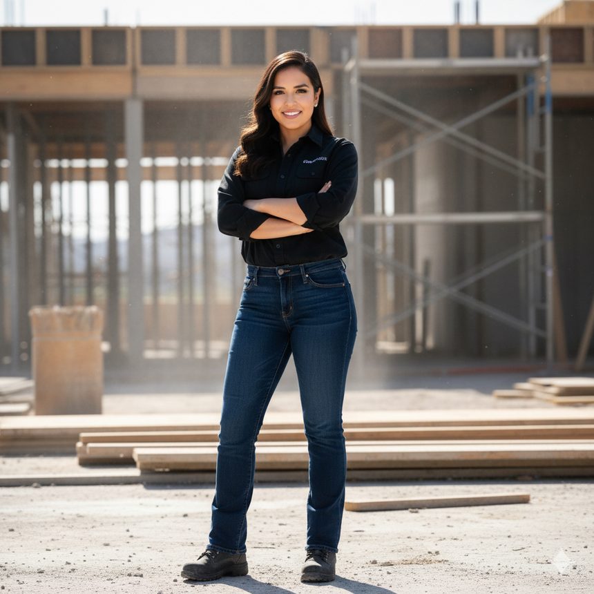 Yaritza Pérez standing at a Central Texas construction site